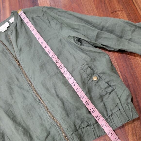 Cynthia Rowley 100% Linen Bomer Jacket Zip Front Size Small - Picture 7 of 11